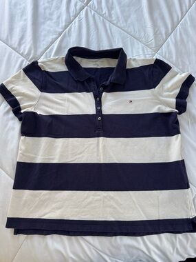 Tommy Hilfiger Navy & White Collared Polo